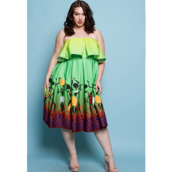 Plus Size Off Shoulder Dress - Picture 2 of 4